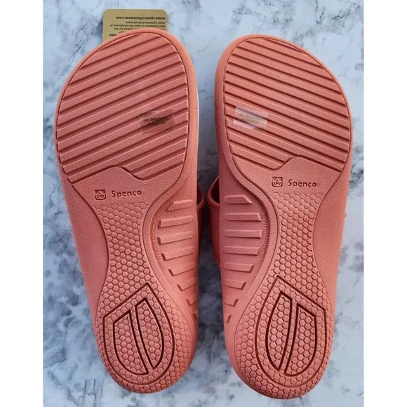 Spenco Women's Total Support Recovery Flip Flops Size 11 Coral Star Print NWT - Picture 4 of 7